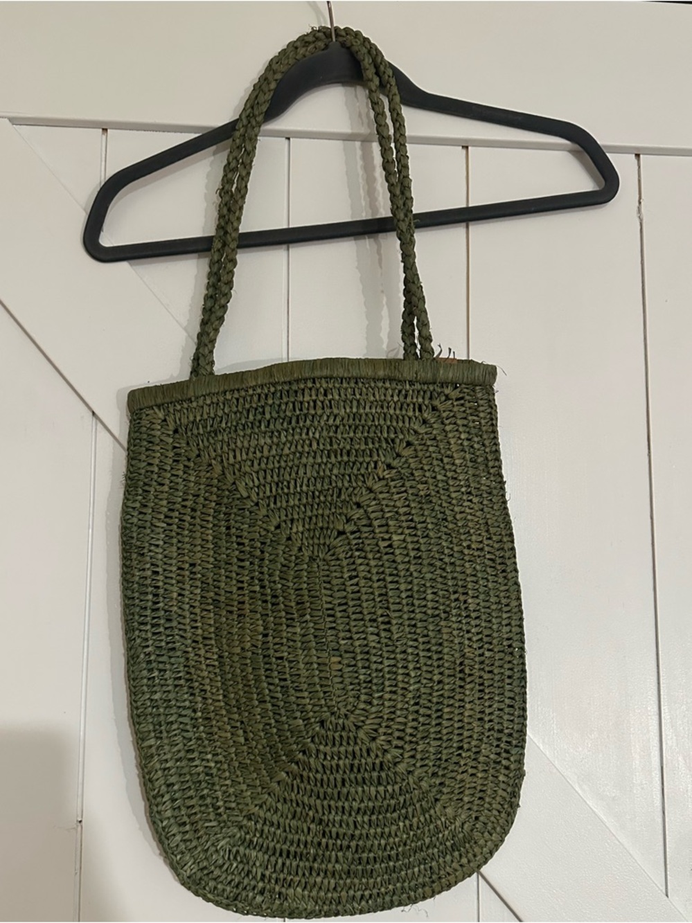Woven Olive Green Tote Bag